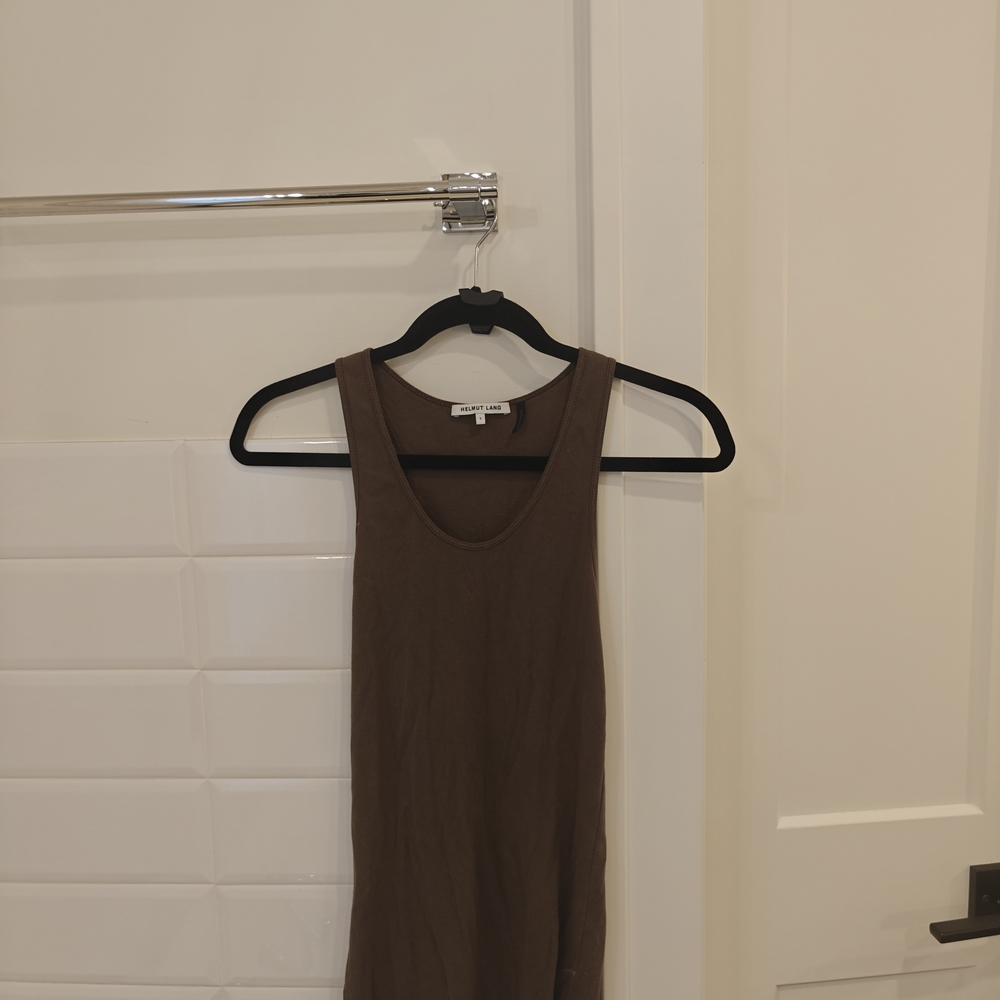 Helmut Lang Brown Racer back Tank Top